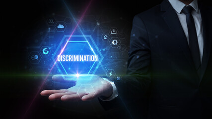 Man hand holding social inscription