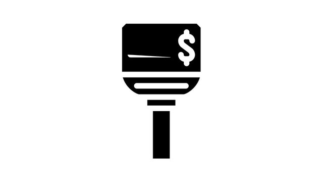 price checker device glyph icon animation