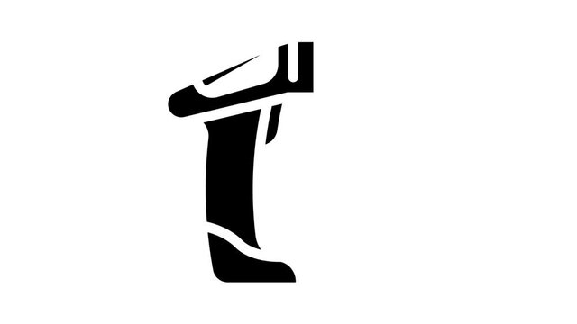 manual barcode scanner glyph icon animation