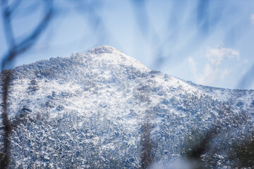 winter landscape with mountains and snow