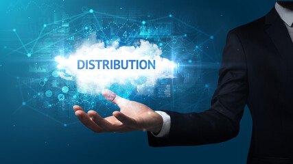 Hand of Businessman holding motivational message