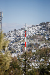 lift in the mountains with snow