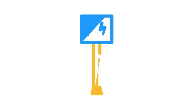 parking for electric cars color icon animation