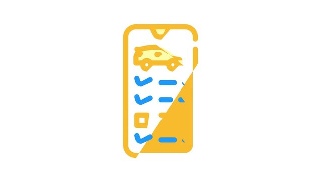 phone checklist repair service color icon animation