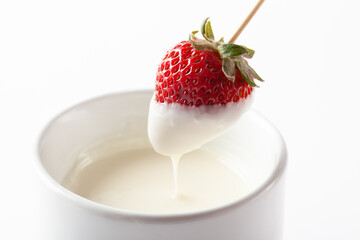 Strawberry dipped in white chocolate