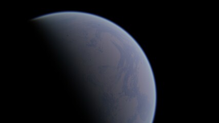 super-earth planet, realistic exoplanet, planet suitable for colonization, earth-like planet in far space, planets background 3d render
