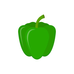 Green bell pepper icon. Vector illustration.