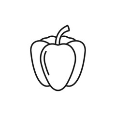 Bell pepper icon. Vector. Line style.
