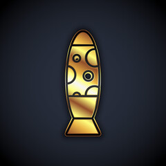 Gold Floor lamp icon isolated on black background. Vector