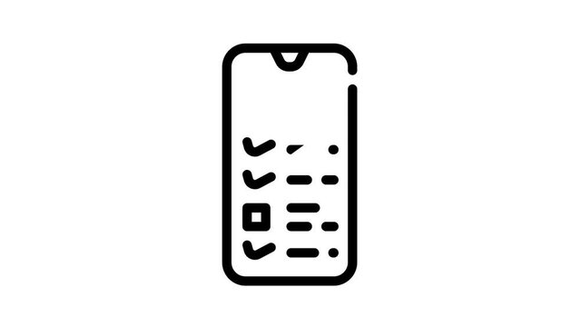phone checklist repair service black icon animation