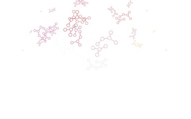 Light Red, Yellow vector backdrop with artificial intelligence data.