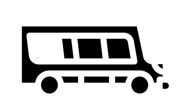 electric bus public transportat glyph icon animation