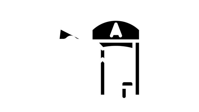 bus stop with pantograph glyph icon animation