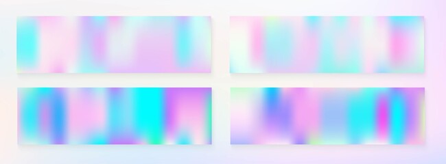 Holograph Dreamy Banner. Rainbow Overlay Hologram Cover. Neon Paper