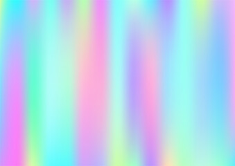 Holograph Trendy Banner. Neon Texture Overlay, 80s, 90s Music