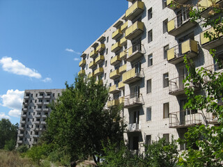 Abandoned residential buildings in village of Orbita near the Chyhyryn Nuclear Power Plant. Abandoned and destroyed. © Deniz