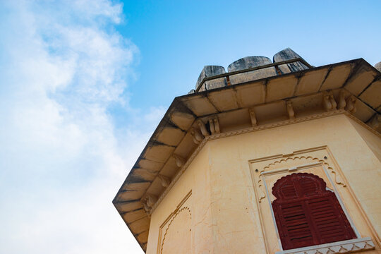 Top view of a tower at kumbhalgarh palace	
