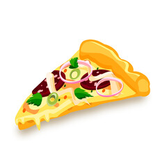 pizza fast food illustration isolatet