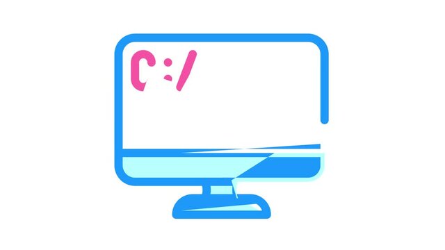 coding operating system color icon animation