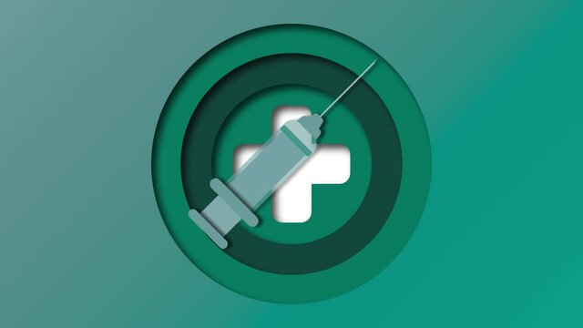 Animaci&oacute;n de registro virtual de vacunaci&oacute;n  y c&oacute;digo QR en 2d con tonos verdes