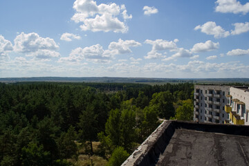 Abandoned residential buildings in village of Orbita near the Chyhyryn Nuclear Power Plant. Abandoned and destroyed. © Deniz