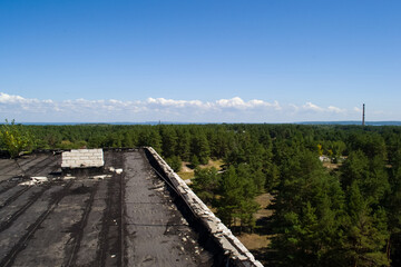 Abandoned residential buildings in village of Orbita near the Chyhyryn Nuclear Power Plant. Abandoned and destroyed. © Deniz