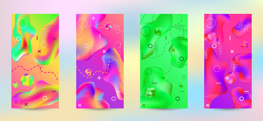 Trendy creative vector space gradient. A set of modern abstract covers.