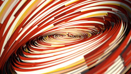 3d render Futuristic centralisation interface orange red white