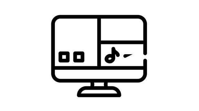 media files operating system black icon animation