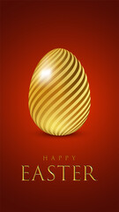 Premium Easter design, ‘’Happy Easter ‘’ text message on the luxury background for cover, invitation, poster, banner, flyer, placard. Minimal template design for branding, advertising.