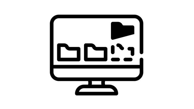 folders of operating system black icon animation