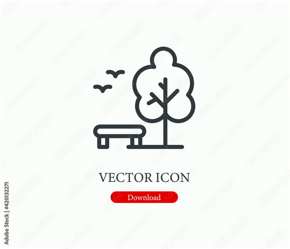 Poster park vector icon. editable stroke. linear style sign for use on web design and mobile apps, logo. sy