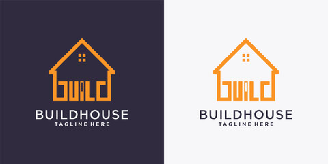 Buildhouse logo design template with creative modern concept