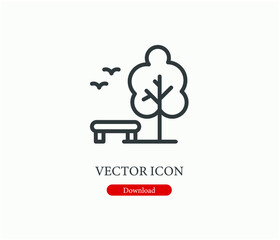 Park vector icon.  Editable stroke. Linear style sign for use on web design and mobile apps, logo. Symbol illustration. Pixel vector graphics - Vector