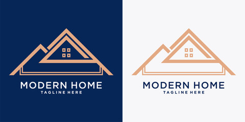 Simple and elegant modern home logo design with creative concept