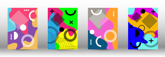 Modern abstract vector banner set. Colorful trendy illustration.