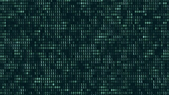 Abstract futuristic cyberspace with binary code, matrix animated background with digits. Programming code, mining cryptocurrency and bitcoin concept looped animation. Web development, virtual space
Оп
