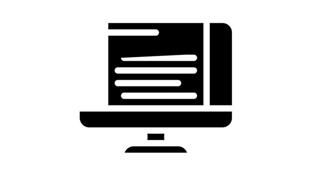 document of operating system glyph icon animation