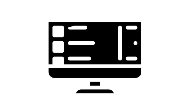 software list of operating system glyph icon animation