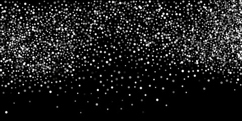 Silver shine of confetti on a black background. Luxury festive background. Decorative element. Element of design. Vector illustration, EPS 10.