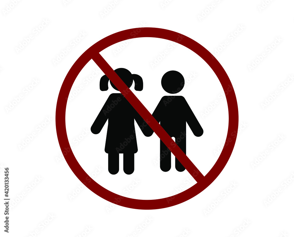Poster no children vector icon. editable stroke. linear style sign for use on web design and mobile apps, l