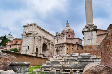 Obraz premium Ruins of Roman Forum, Rome, Italy
