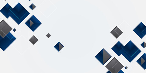 Modern blue grey abstract presentation background with square pattern. Blue modern vector background overlap multi paper lighting square for text and message website design