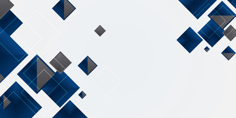 Modern blue grey abstract presentation background with square pattern. Blue modern vector background overlap multi paper lighting square for text and message website design