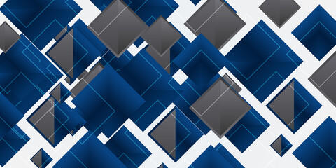 Vector blue gray abstract geometric background with square pattern shape. Template brochure design 