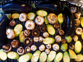 Assorted grilled vegetables for a family dinner