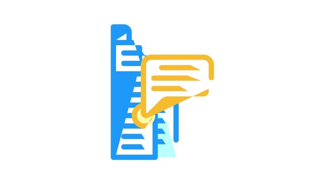 office call center ib skyscraper color icon animation