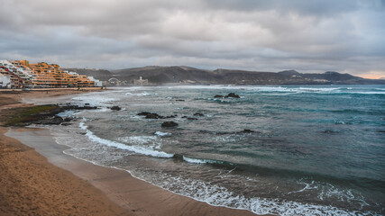 Fototapeta na wymiar City coastline / beach in Las Palmas, Gran Canaria, Spain