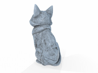 3D rendered images of cat statue