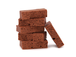 Cocoa powdered milk bar isolated on white
